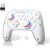 EJGAME Wireless Controller Compatible with Switch/Switch 2/Windows PC/Steam Deck/Android, Switch Pro Controller with Hall Effect Joysticks and Triggers,with USB Bluetooth Adapter for PC (White)