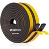 Amcbkyea Nastro Adesivo in Schiuma per Isolamento di Porte e Finestre, Guarnizione in Gomma Antirumore e Antispifferi, Resistente alle Intemperie, 25mm Larghezza x 20mm Spessore, Lunghezza Totale 4 Metri