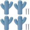 NAKUPENDA 4 manopole in ceramica per mobili, a forma di cactus, in ceramica, per cameretta dei bambini, cucina, armadi, libreria (blu)