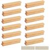 GANILITY Maniglie in Legno, 12 Pezzi Pomelli Cassetti per Mobili Cucina in Legno Con 24 Viti, Interasse Fori 64 mm, Maniglie in legno Massiccio, per Scrivanie, Bagni, Cucine