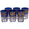 ESSENCE OF MOROCCO Bicchieri da Tè Marocchino Blu e Oro con un Bel Design Classico Marocchino Dipinta e Decorata a Mano Confezione da 6