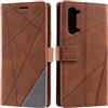 Vankii Cover per OPPO Reno 3(5G)/Find X2 Lite, Flip Caso Libro Premium Portafoglio Custodia in Pelle PU Magnetica,Custodia Pelle Sintetica TPU Silicone Antiurto,Funzione Supporto Slot Schede (Marrone)