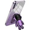 Rnrieyta Miagon Brillantini Astronauta Cavalletto Custodia per Samsung Galaxy Note 10 Plus,Elettrolitico 2 in 1 Cover Morbida Sottile Silicone Protettiva Case con Astronauta Stand Supporto