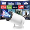 Love begans Proiettore 4k Mini Proiettore Portatile, Videoproiettore con WiFi e Bluetooth 5.0, Auto Keystone & Zoom, Altoparlante Stereo, Home Theater Rotazione Di 180° Projector [App integrata], BiancoA