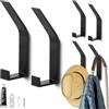 Wyvexa 6 Pezzi Appendiabiti da Parete, Attaccapanni da Muro Moderno, Appendiabiti da Muro Design per Cucina, Camera da Letto, Ufficio, Appendiabiti Adesivo (Nero)
