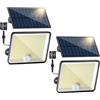 Peasur 2 Pezzi Luce Solare Led Esterno, 348LED Faretti Solari Con Sensore di Movimento, IP65 Faro Con Pannello Solare 3 Modalità per Giardino Garage