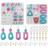 PH PandaHall PandaHall - Kit di 2 stampi in silicone per ciondoli in resina epossidica con ganci per orecchini, anelli di apertura, viti a occhiello, per la creazione di orecchini e gioielli