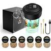 Lwuey Kit per Affumicatore Whisky - Affumicatore Elettrico da Cocktail con 6 Legni Aromatici Regalo Gli Uomini per Whisky,Bevande,Liquore,Bourbon,Cocktail,Vino,Caffè,Cibo