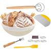 WYYHQO Cestino Lievitazione, Cesto di Fermentazione, Cesto di Fermentazione in Rattan Fatto a Mano, cesto di Pane in Rattan Fatto a Mano con Fodera in Lino, Usato per Impasto di Pane, Pizza e Pasticceria