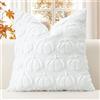 JOTOM Federa per cuscino autunnale con zucca bianca, 40 x 40 cm, in morbida pelliccia sintetica, decorazione autunnale, per casa, camera da letto, divano, decorazione (bianco)