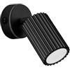 SOLLUX lighting Lampada Da Parete Applique Da Parete In Alluminio 1 Paralume Con Interruttore 8 x 16 x 16 cm Karbon Nero