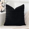 Artscope 1 Pezzi Federe per Cuscini in Velluto a Coste Minimalista Copricuscino Colorato per la Decorazione Domestica Soggiorno Camera da Letto Divano 60x60cm, Nero