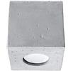 SOLLUX lighting Quad Lampada da soffitto | Design moderno con paralume rettangolare | In cemento con lampadina GU10 sostituibile, 1 x 40 W | Cemento, 10 x 10 x 10 cm