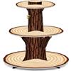 ZephyrHome 3 Livelli Alzata Torta in Cartone Supporto Cupcake Tema Tronco Legno per Festa di Compleanno Bambini Matrimonio Rustico Espositore per Muffin Dolci Dessert Buffet Feste a Tema Foresta Cupcake Holder