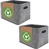 DuneDesign Set di 2 Box Portaoggetti Feltro Riciclato 32x26 Cestino in Feltro Scatole x Armadio Cesto Portaoggetti Organizer Lavatrice Mobile Organizza Scarpe Toy Storage Scatola Porta Giochi Bambini