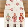 palasasa Runner da Tavola Natale Schiaccianoci Rosa Lino Lavabile Tovaglia Runner Centrotavola Natalizia Addobbi per Sala da Pranzo Interni Vacanze Natalizie Feste Cucina 40x240cm
