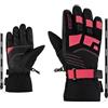 Ziener Guanti da sci per bambini LUKIAN-Z per sport invernali, impermeabili, termici, leash, nero/rosa lily, 4
