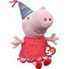 TY Peppa Pig Beanies 20th Anniversary Regular - Peluche morbido per bambini, giocattolo per bambini, orsacchiotto, pezzo da collezione
