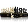 Master of Chess Scacchiera in Legno 42 cm - Scacchiera Portatile - Grandi Set di Scacchi Pieghevoli per Bambini e Adulti - Ornamenti e Pezzi in Plastica Cromata e Ponderata