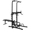 GYMFLEX Power Tower con Barra per Trazioni, Panca Pesi e Stazione Dip, Attrezzo Fitness Indipendente per l'allenamento della Forza, Adatto per la Palestra Domestica