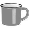 noTrash2003 Set di 4 tazze da caffè in stile retrò, stile vintage, in ceramica, 60 ml, look nostalgico (grigio (4)