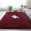 Lifup Tappeti Salotto Shaggy Tappeto a Pelo Lungo Morbido e Soffice per la Camera da Letto, Morbidi Tappeti Antiscivolo Lavabili Borgogna 60 x 90 cm