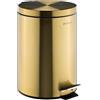 Navaris Cestino Bagno - Bidoncino Spazzatura 12 L - Pattumiera da Bagno Cucina e Ufficio - Cestino Rifiuti con Coperchio e Pedale - Bidone Umido con Secchio Interno Rimovibile - Oro