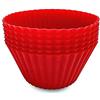 Lovelegis Pirottini Silicone Muffin Grandi 5 Pezzi Ø 9 cm Alto 5 cm Rosso Formine Cupcake Idee Regalo Cucina Compleanno Natale