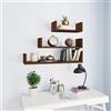 Coavain 60 x 15 x 10 cm Ripiani da parete 3 pz Legno compensato rovere marrone scaffale stretto ripiani legno scaffale libri parete supporto libri parete libro shelf libreria galleggiante