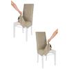 t m c s Tommychairs - Set 2 sedie imbottite con cuffia sfoderabile modello Jazz per cucina, struttura in faggio bianca, seduta e schienale imbottiti e rivestiti con cuffia in tessuto camoscio NEW