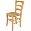 t m c s Tommychairs - Sedia modello Venice per cucina bar e sala da pranzo, robusta struttura in legno di faggio color miele e seduta in paglia