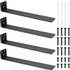 BJBJJIU 4 Pezzi Staffe per Mensole Pesanti, Reggi Mensola da Muro, Staffa per Mensola, Staffe a L in Metallo, Staffe di Supporti per Scaffali, Mensole in Legno Montate a Parete, Nere, (9.84 pollici/250 mm)