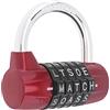 HOJLKLD Lucchetto di sicurezza con 5 lettere, con combinazione, per armadietti per scuola, palestra, armadietti sportivi, recinzioni, cassetta degli attrezzi, custodia, custodia (1, rosso)