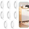 ZSUIQIN Autoadesive per Porte, 8 Pezzi, Maniglie per Mobili, Maniglie Autoadesive per Armadietti, in Plastica, Maniglies Senza Trapano, Porte in Vetro, Cassetti - 8.2 x 4.8 x 3.1cm, Bianco