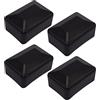 SKIR'CO 4 tappi per pali di recinzione, tappi rettangolari in plastica 40 x 60 mm, coperture per pali di recinzione, nero jet RAL 9005 colore colore