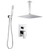 VALAZ Doccia Incasso Cromo | Miscelatore Doccia Incasso Spruzzatore Effetto Pioggia | Installazione a Soffitto Facile | Inossidabile, Quadrata, Spruzzatore 25 cm, Serie Tajo