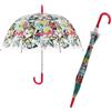 Le Monde du Parapluie - Ombrello dritto campana trasparente - Design farfalla, rosso, Classic