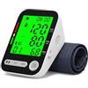 HMYILY Sfigmomanometro digitale, ampio display LCD, bracciale automatico per braccio superiore, memoria 2x90, ricaricabile ad alta precisione per uso domestico
