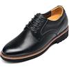 CHAMARIPA Scarpe con Rialzo Interno Uomo - Scarpe Eleganti con Tacco Interno - Scarpe Derby in Pelle Nero 8 CM, 39 EU