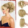 Sofeiyan Coda Cavallo Capelli Extension con grabber, Dritto Corto coda di cavallo un filo metallico morbido incorporato, Parrucca sintetica ponytail a clip per donna,Bionda Sporca