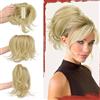 Sofeiyan Coda Cavallo Capelli Extension con grabber, Dritto Corto coda di cavallo un filo metallico incorporato, Parrucca sintetica ponytail a clip per donna,Biondo Cenere con Riflessi Dorati Chiari