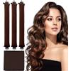 Wekuw 3 Pezzi Arricciacapelli con Sciarpa di Seta Heatless Hair Curler Ferro Capelli Bigodino Lungo per Boccoli Bigodini Morbidi per Dormire Arriccia Capelli per Lo Styling Dei Fai-Da-Te (Marrone)