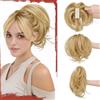 Sofeiyan Coda Cavallo Capelli Extension con grabber, Dritto Corto coda di cavallo un filo metallico morbido incorporato, Parrucca sintetica ponytail a clip per donna,Biondo Dorato con Riflessi
