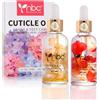 nbc BeautiLab Olio per cuticole per unghie, 2 pezzi 30 ml di olio per cuticole al profumo di limone e arancia con fiori Olio per la crescita Aceite Acondicionador de Cutículas Hidratante y Nutritivo
