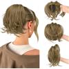 Sofeiyan Coda Cavallo Capelli Extension con grabber, Dritto Corto coda di cavallo un filo metallico morbido incorporato, Parrucca sintetica ponytail a clip per donna,Castano Scuro con Riflessi