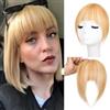 Ysdqs Hair Extension a clip in capelli veri 100% frangia francese, capelli sintetici, con fermaglio, biondo
