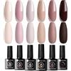UR SUGAR Smalto Semipermanente Nudo Naturale Pelle Rosa Nude Passione Unghie, Smalti Semipermanenti per Unghie Gel Ottimo Regalo per San Valentino Natalizie 6PCS
