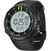 Forrader Orologio sportivo digitale da uomo, impermeabile, tattico, con retroilluminazione a LED, sveglia, data, orologio militare da uomo, Nero/Bianco, Cinturino