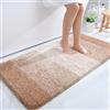 OLANLY Tappeto da bagno 119 x 61 cm, tappeto da bagno in microfibra extra morbido e assorbente, retro in gomma, ad asciugatura rapida, lavabile in lavatrice, per pavimento del bagno, vasca, doccia e