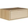 Selsey Comodino Sospeso Framme 50 cm Lindberg-Eiche Elegante e Minimalista per Camera da Letto Cassetto Spazioso Push to Open Design Unico con Venature - Pannello Laminato 16mm